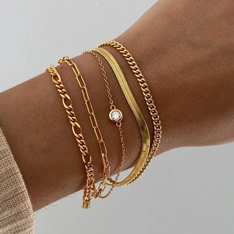 Pulseiras Corações Entrelaçados - Conjunto Elegância Retro